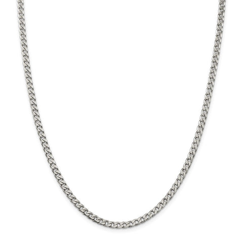 Sterling Silver Polished 3.5mm Curb Chain- Lobster Clasp - Le Vive Jewelry in Riverside