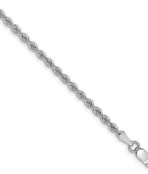 14k White Gold 2.5mm Regular Rope Chain - Le Vive Jewelry in Riverside