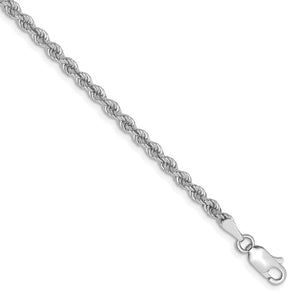 14K White Gold 2.75mm Regular Rope Chain - Le Vive Jewelry in Riverside