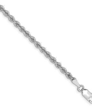 14K White Gold 2.75mm Regular Rope Chain - Le Vive Jewelry in Riverside