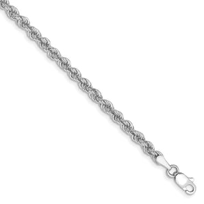 14k White Gold 3.0mm Regular Rope Chain - Le Vive Jewelry in Riverside