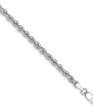 14k White Gold 3.0mm Regular Rope Chain - Le Vive Jewelry in Riverside