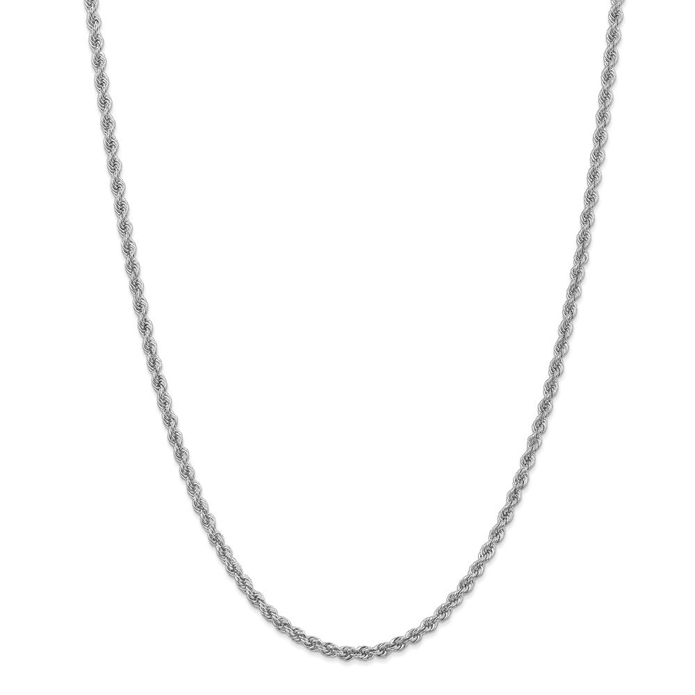 14k White Gold 3.0mm Regular Rope Chain - Le Vive Jewelry in Riverside