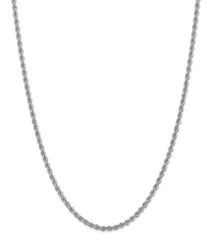 14k White Gold 3.0mm Regular Rope Chain - Le Vive Jewelry in Riverside