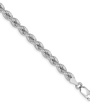 14k White Gold 4.0mm Regular Rope Chain - Le Vive Jewelry in Riverside