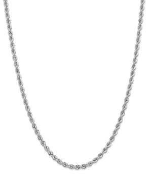 14k White Gold 4.0mm Regular Rope Chain - Le Vive Jewelry in Riverside