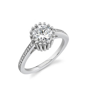 Danhov Engagement Ring Round Center Cubic Zirconia - Le Vive Jewelry in Riverside