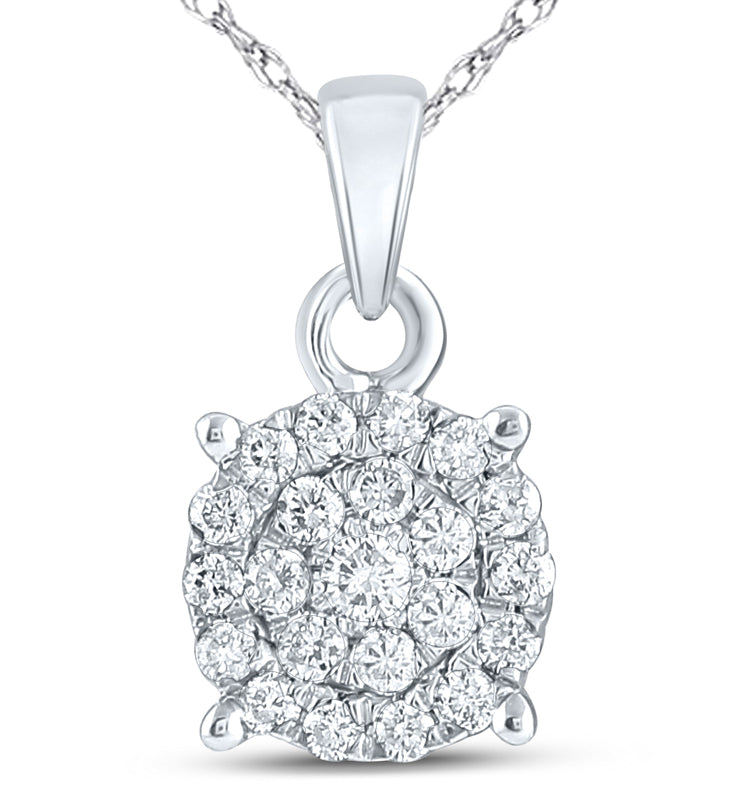 10K White Gold 1/4 Carat TW Cindy Pendant - Le Vive Jewelry in Riverside