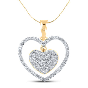 10K Gold 1/3 Carat TW Diamond Heart Pendant - Le Vive Jewelry in Riverside