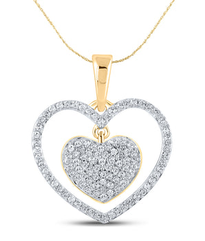 10K Gold 1/3 Carat TW Diamond Heart Pendant - Le Vive Jewelry in Riverside