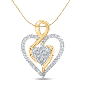 10K Gold 1/4 Carat TW Diamond Heart Pendant - Le Vive Jewelry in Riverside
