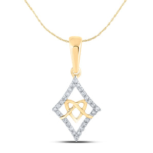10K Gold 1/12 Carat TW Diamond Gift Heart Pendant - Le Vive Jewelry in Riverside