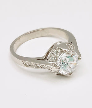 18 Karat White Gold Engagement Ring - Le Vive Jewelry in Riverside