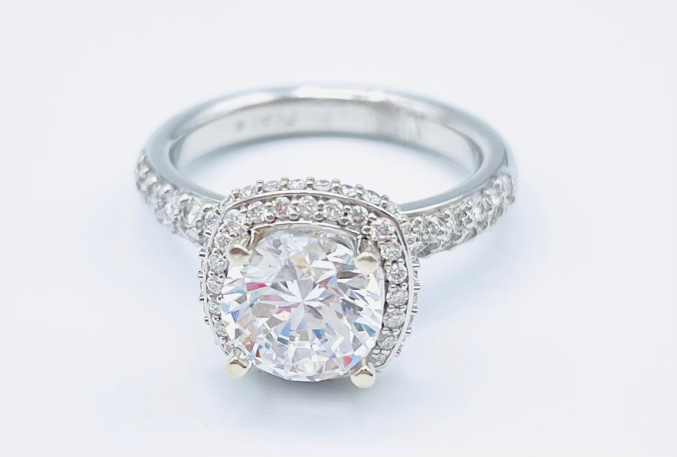 Platinum Semi-Mount Ladies Engagement Ring - Le Vive Jewelry in Riverside