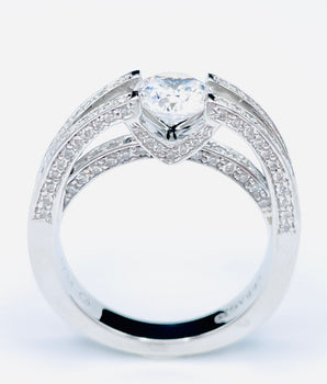 Verragio Ladies Round Cut Platinum Engagement Ring - Le Vive Jewelry in Riverside