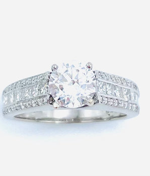 Verragio Ladies Round Center Platinum Engagement Ring - Le Vive Jewelry in Riverside