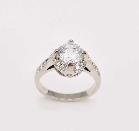 18 Karat White Gold Engagement Ring Semi-Mount - Le Vive Jewelry in Riverside